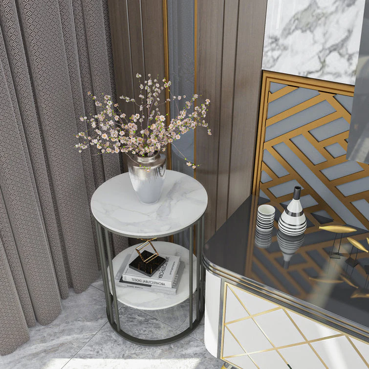 2-Tier Round Shape Modern Designer End Side Table - Image 3