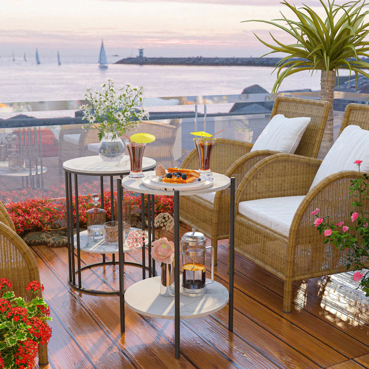 2-Tier Round Shape Modern Designer End Side Table - Image 5