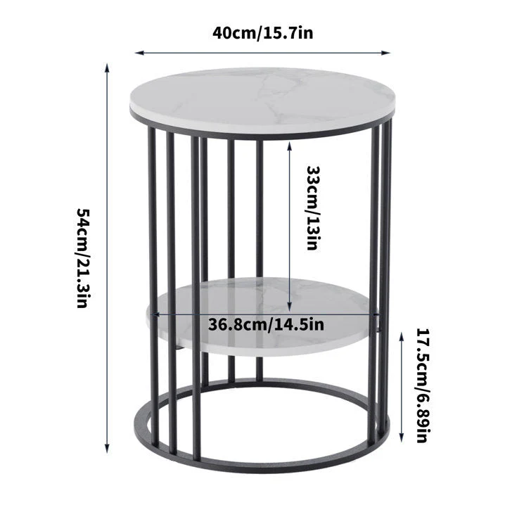 2-Tier Round Shape Modern Designer End Side Table - Image 9