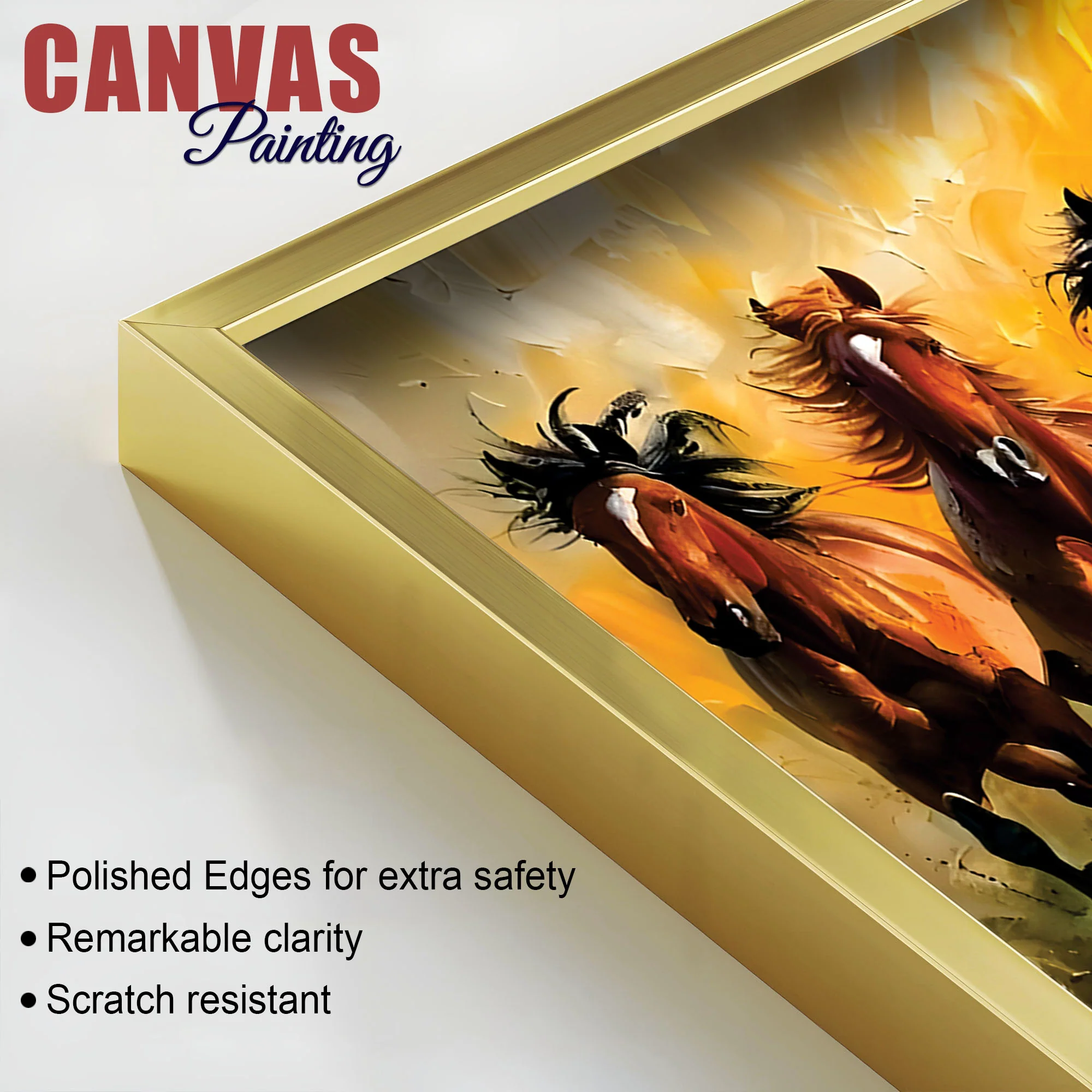3D Art Seven Majestic Horses Canvas wall Painting - Image 7