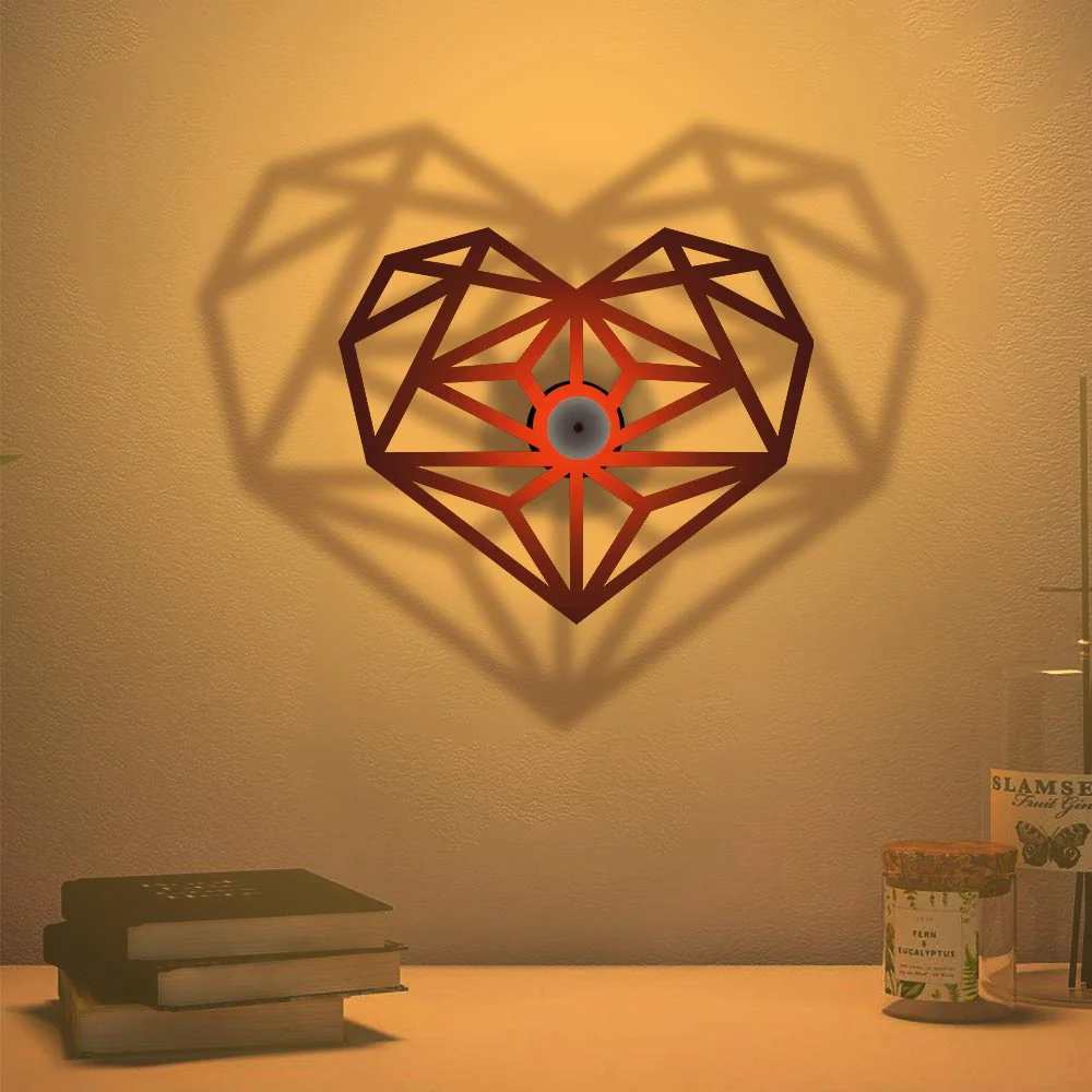 3D heart Shape Design Shadow Lamp - Image 3