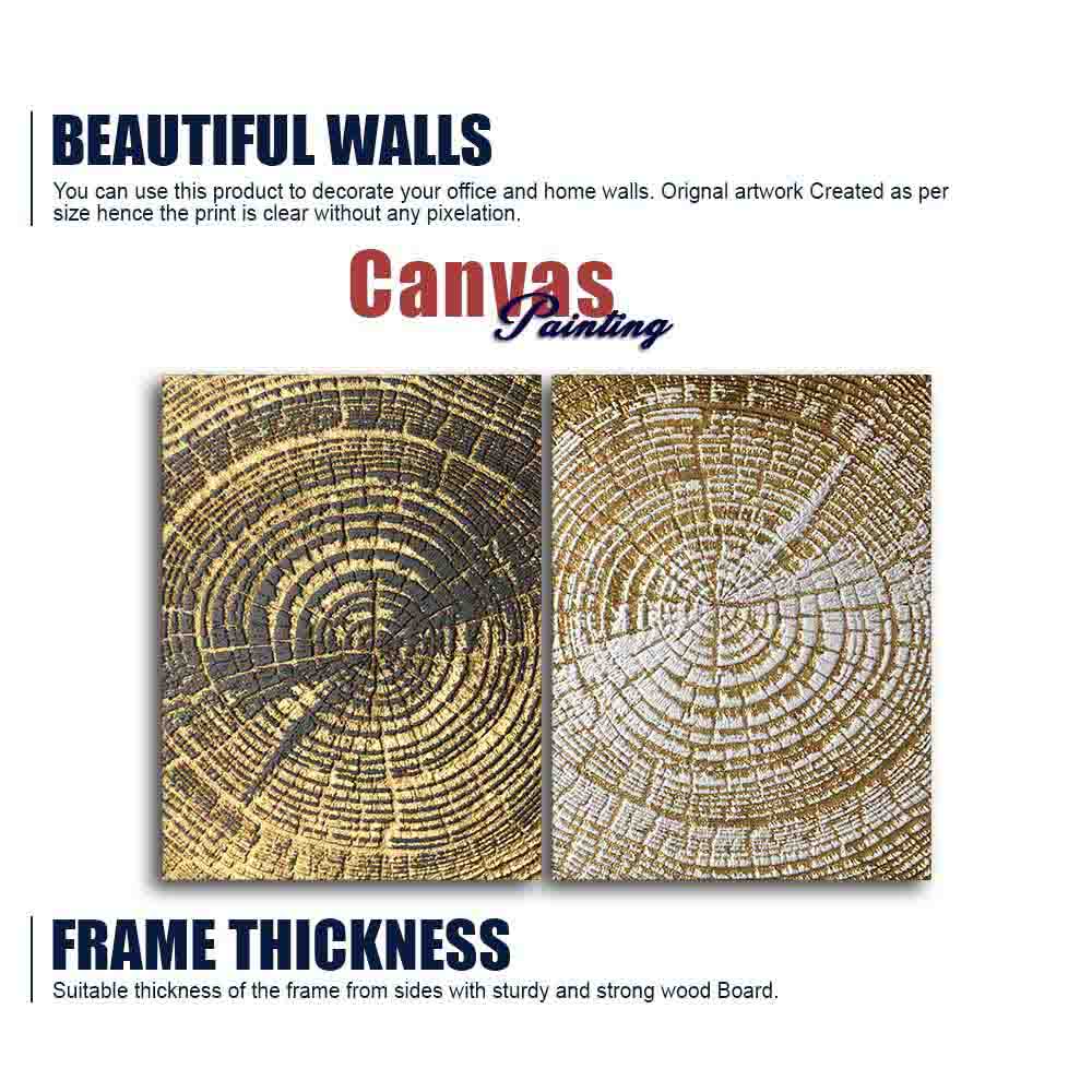 3D Wooden Texture Canvas Wall Painting of Two Pieces - Image 6