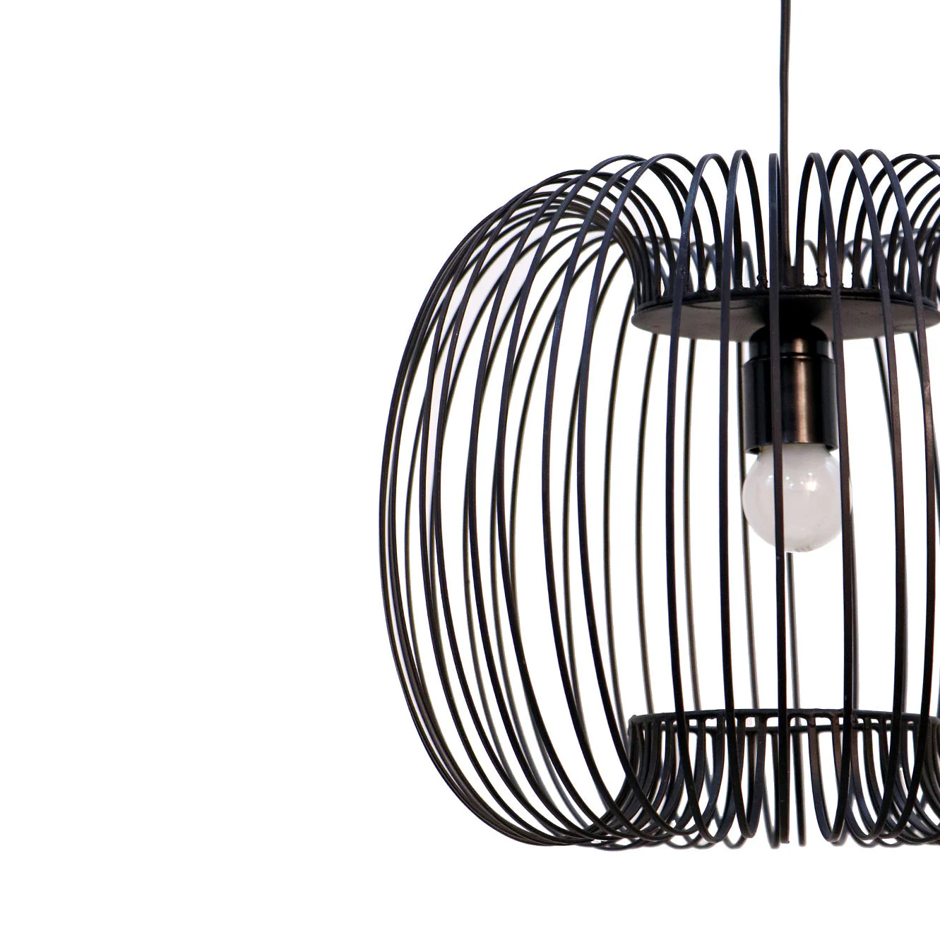 Modern Black Wire Ceiling Lamp for Living Room - Image 4
