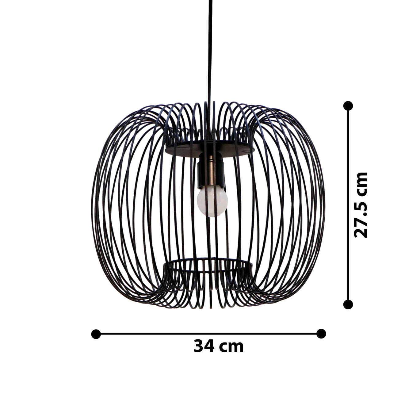 Modern Black Wire Ceiling Lamp for Living Room - Image 5