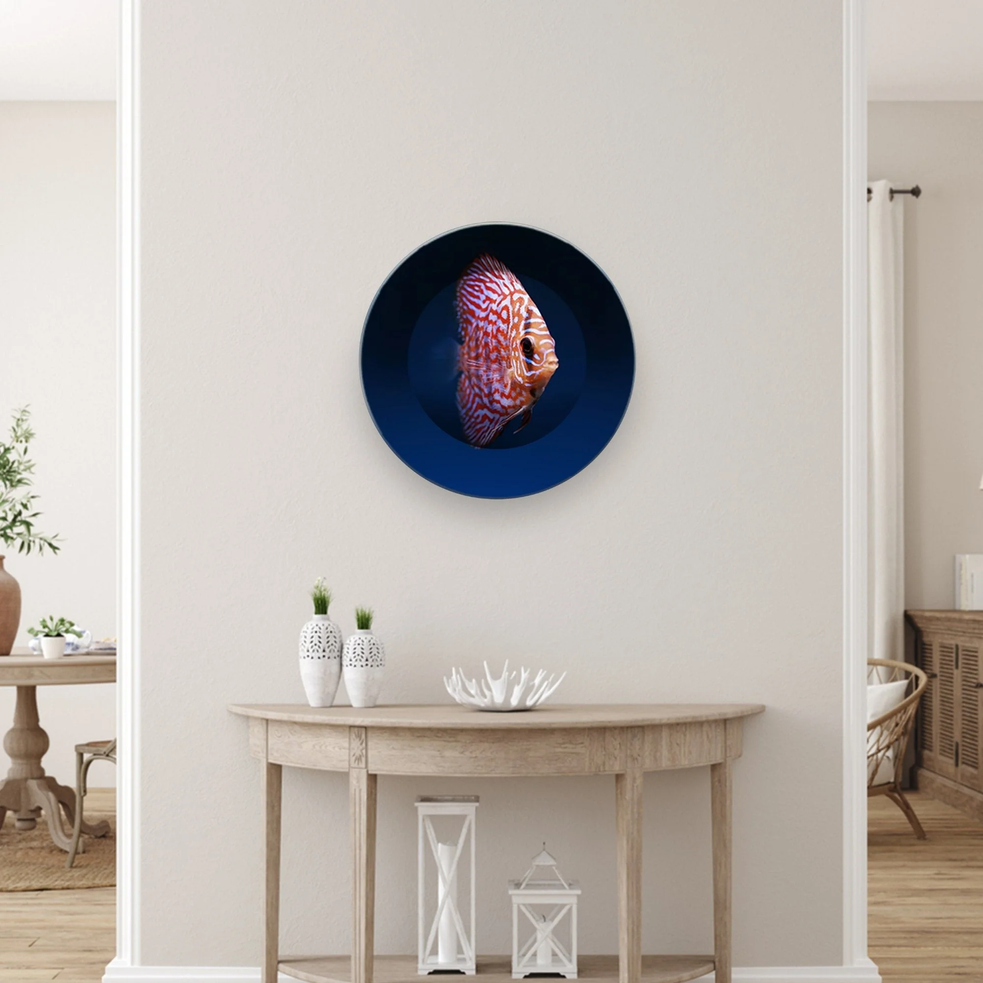 Beautiful Fish Ceramic Plate Wall Painting - Image 3
