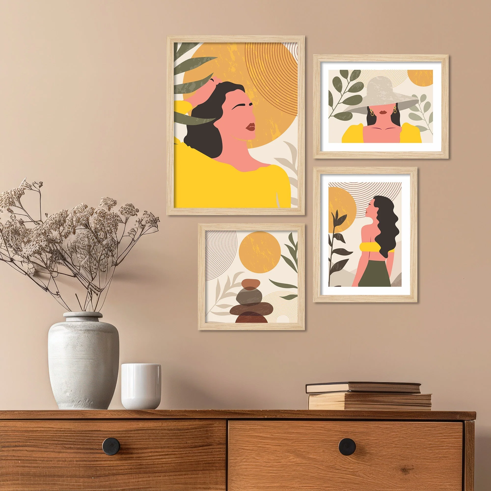 A Beautiful Girl Art Wall Frame Set of Four - Image 2