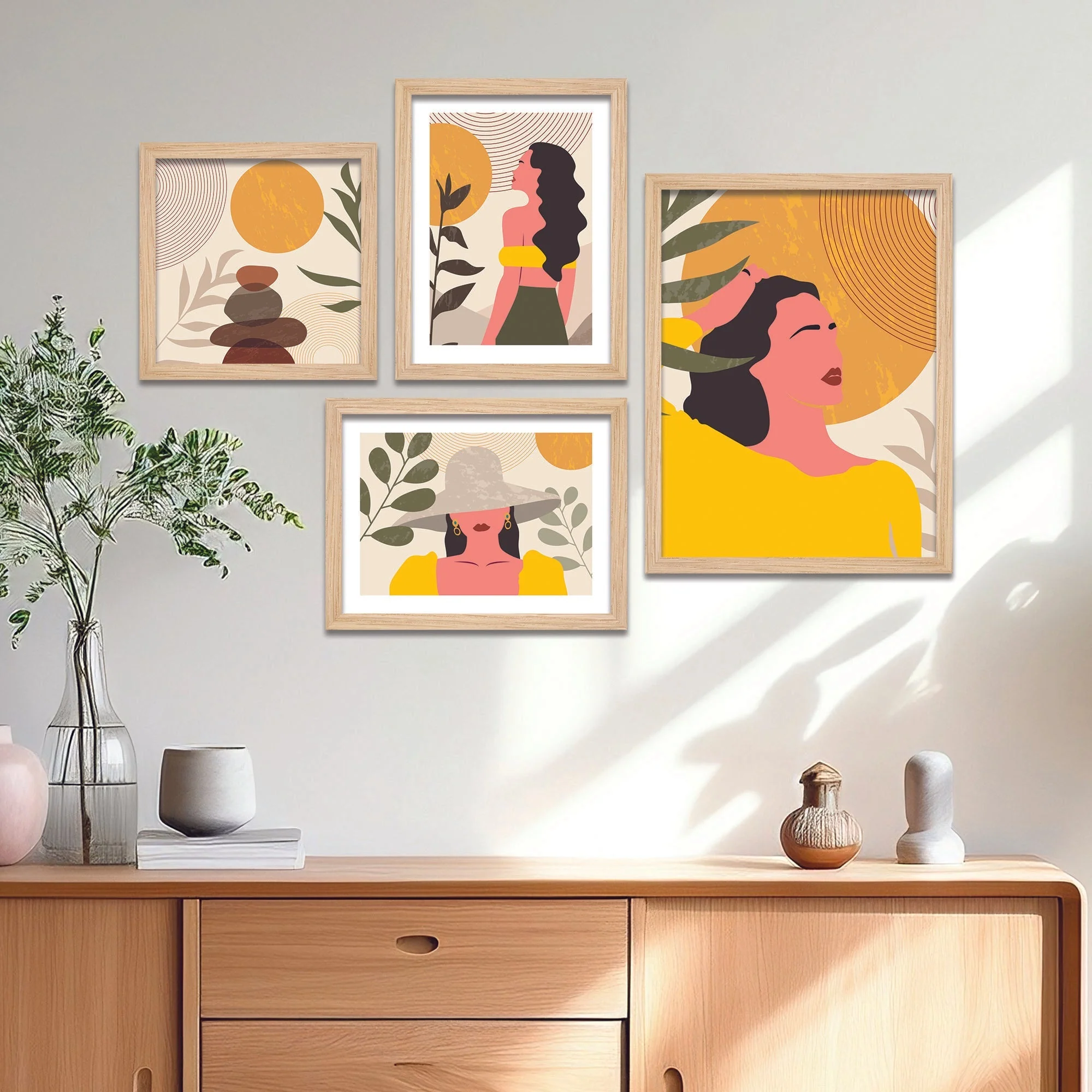 A Beautiful Girl Art Wall Frame Set of Four - Image 3