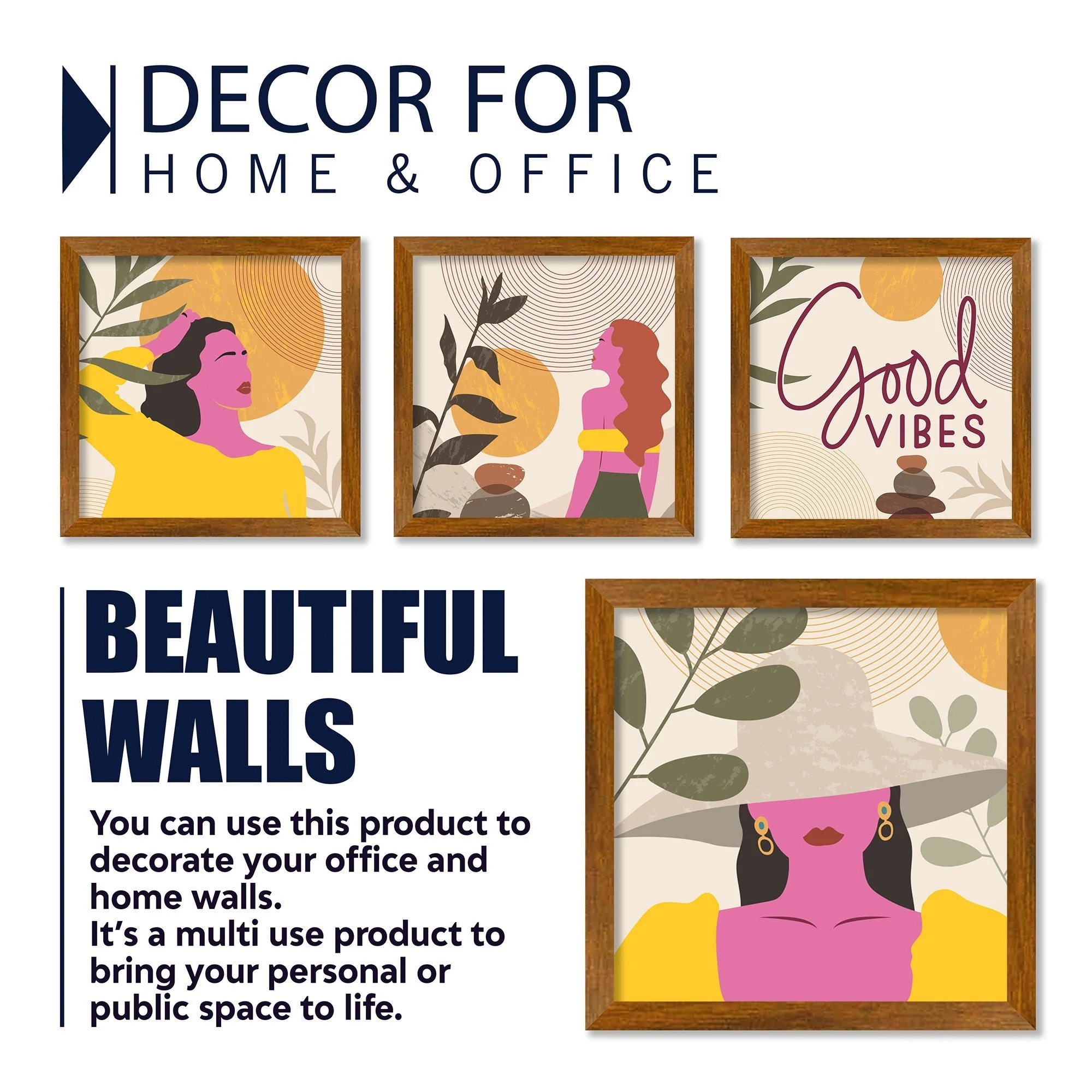 A Beautiful Girl Premium Art Wall Frame Set of Four - Image 4