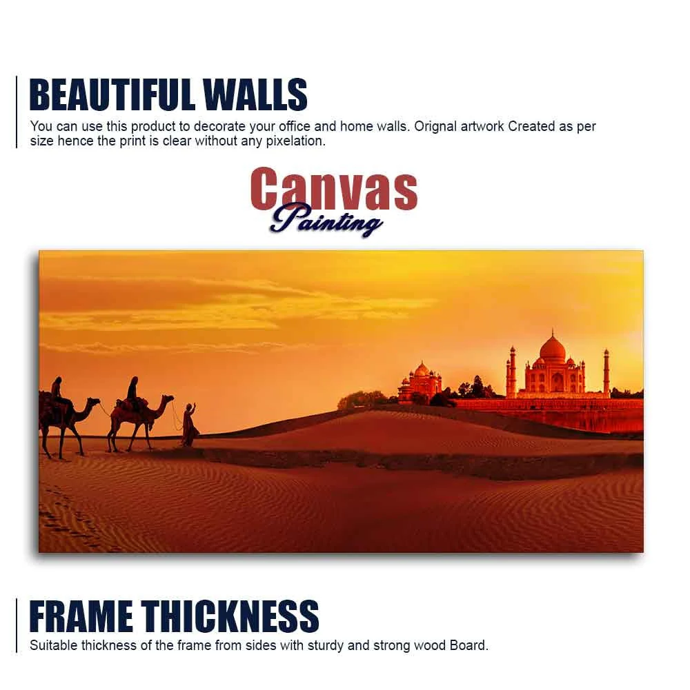 Beautiful Wall Painting of Camel Caravan Heading to Taj Mahal - Image 6