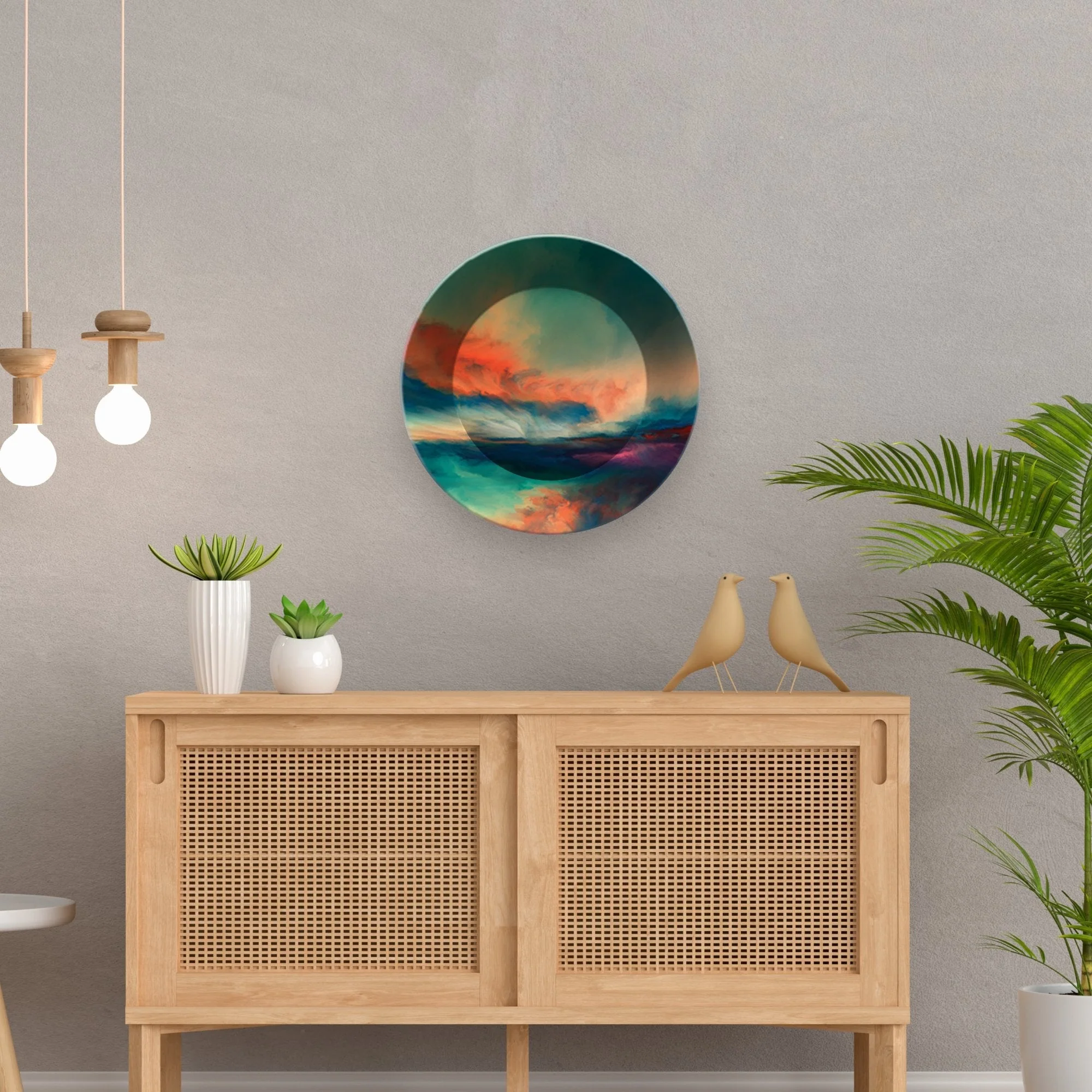 Beautiful Sky Wall Hanging Ceramic Plate - Image 3