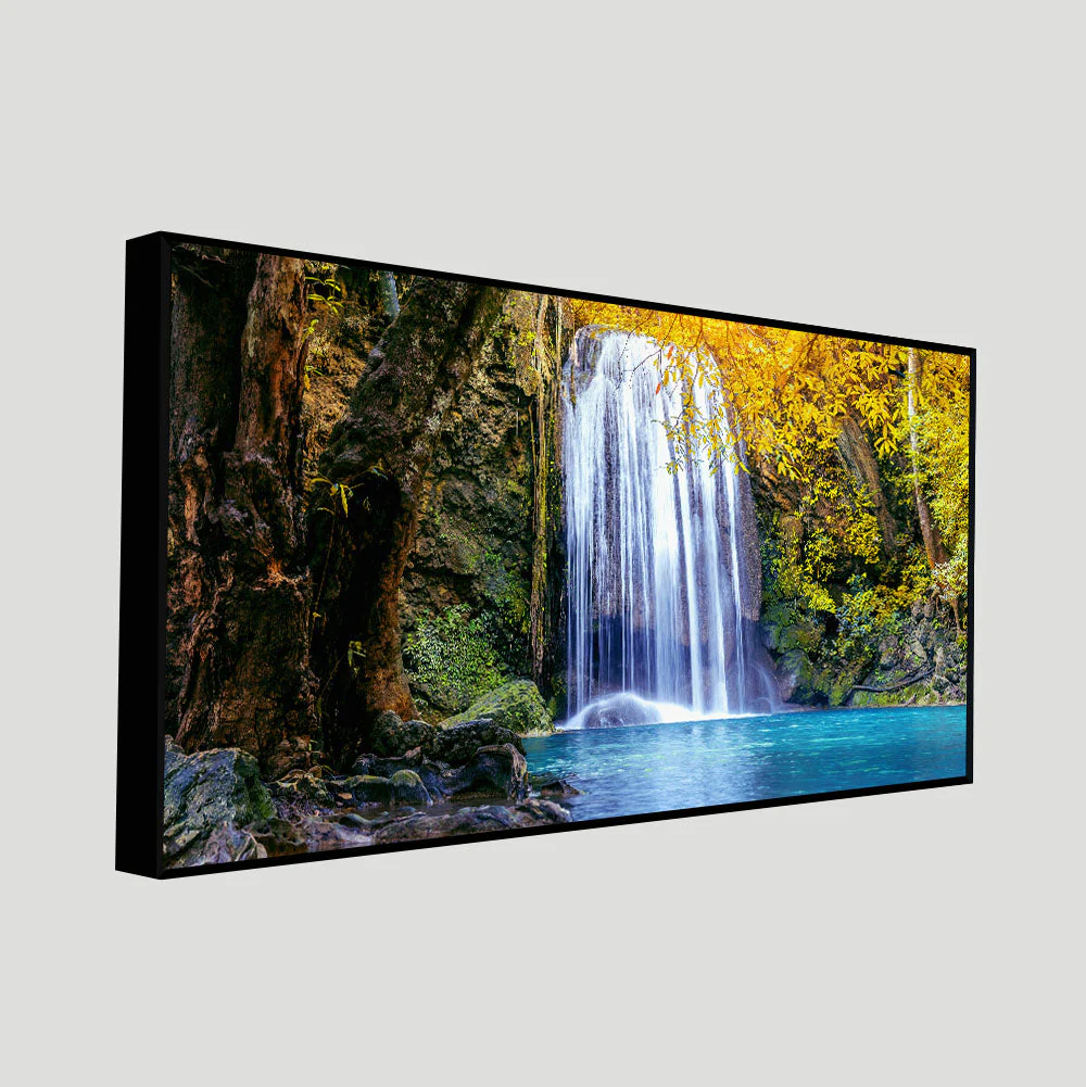 A Beautiful view of Erawan Waterfall Abstract Premium Canvas Wall Painting - Image 5