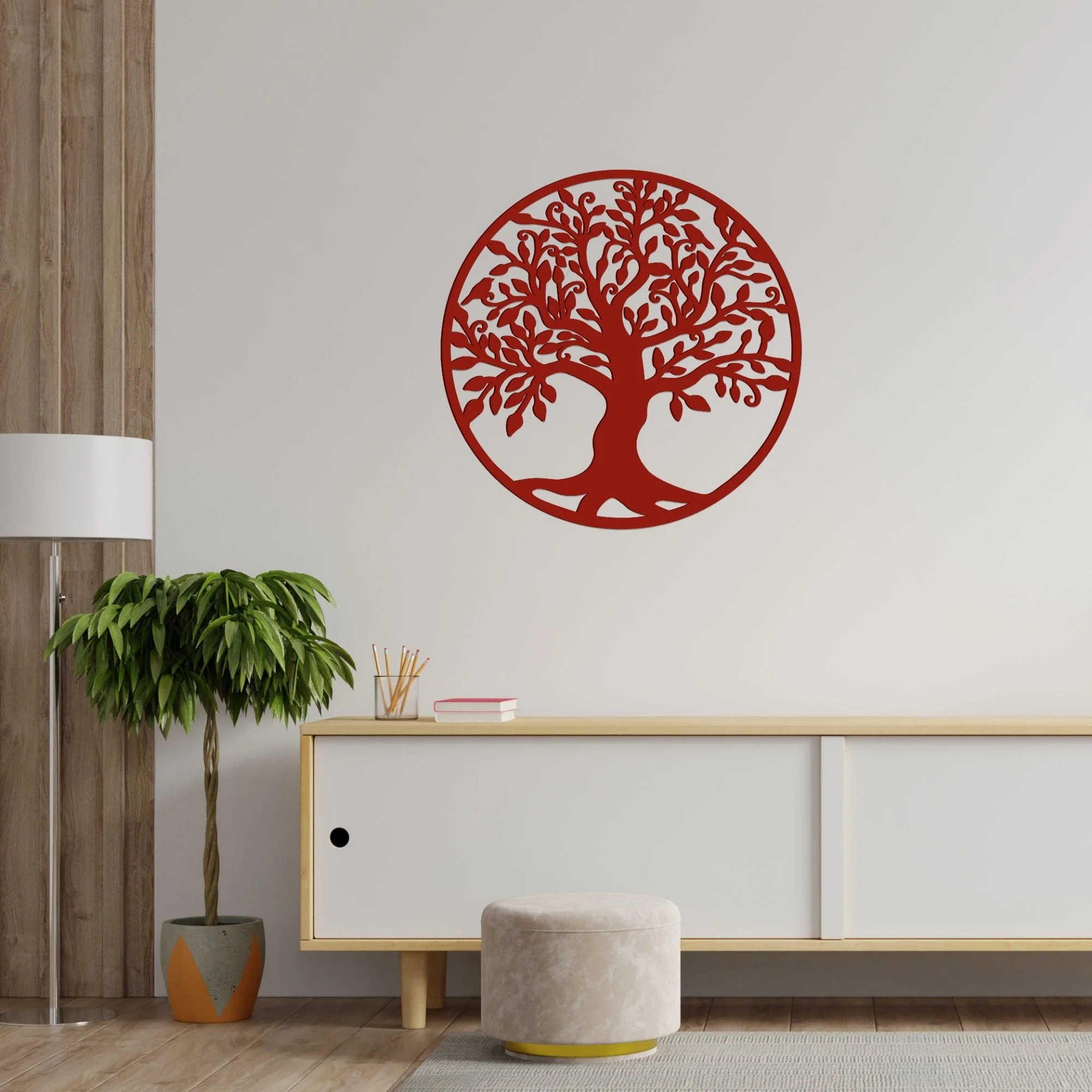 Big Tree Design in Circle Premium Quality Wooden Wall Hanging - Image 3