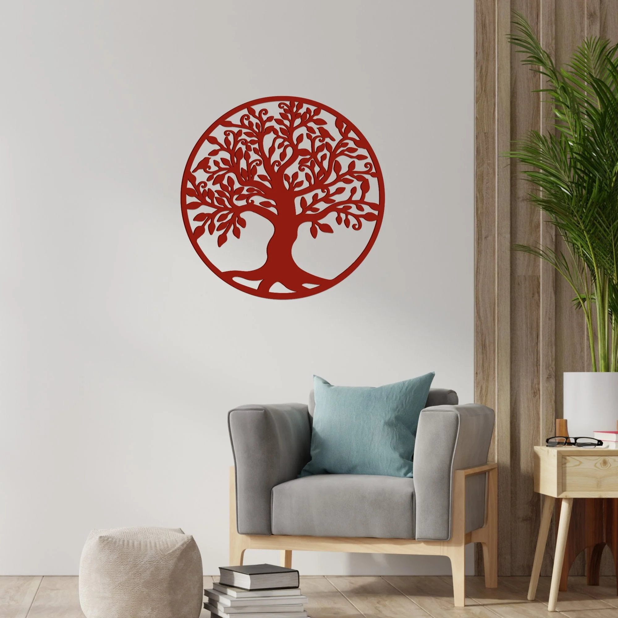 Big Tree Design in Circle Premium Quality Wooden Wall Hanging - Image 4