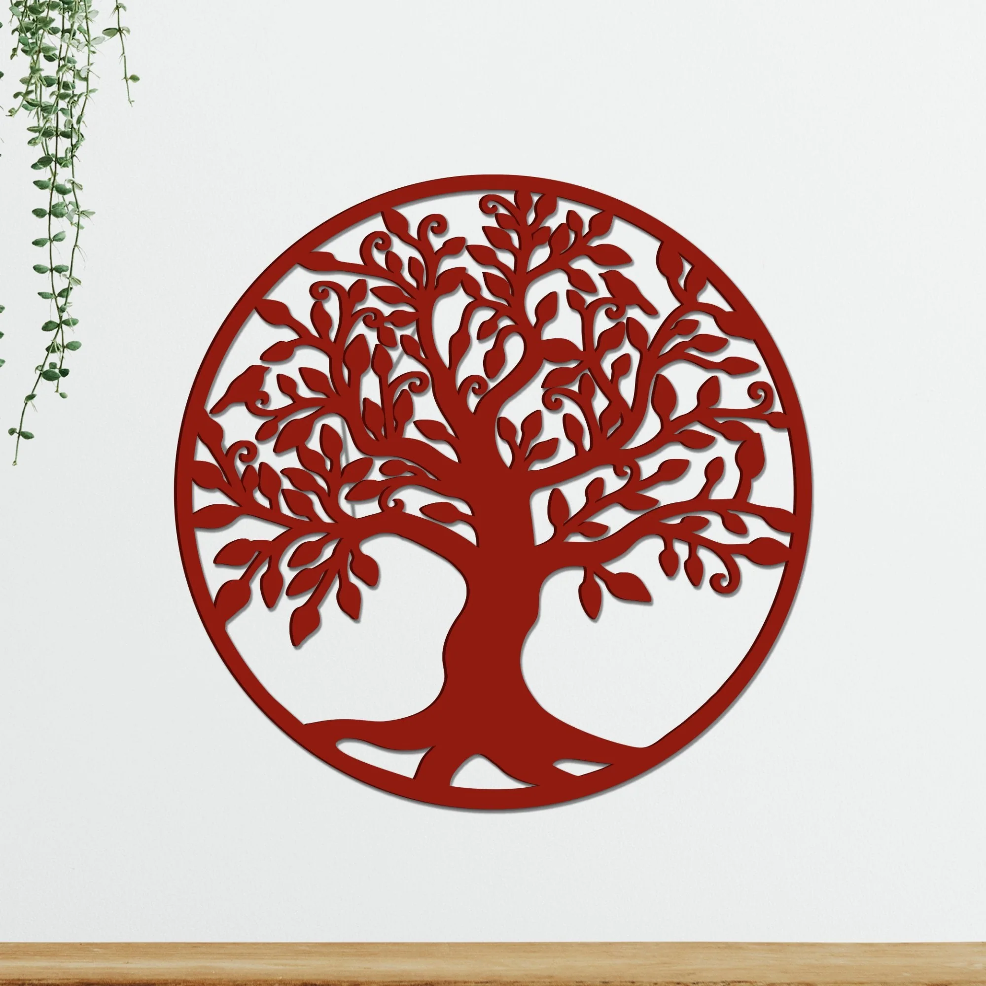 Big Tree Design in Circle Premium Quality Wooden Wall Hanging - Image 5