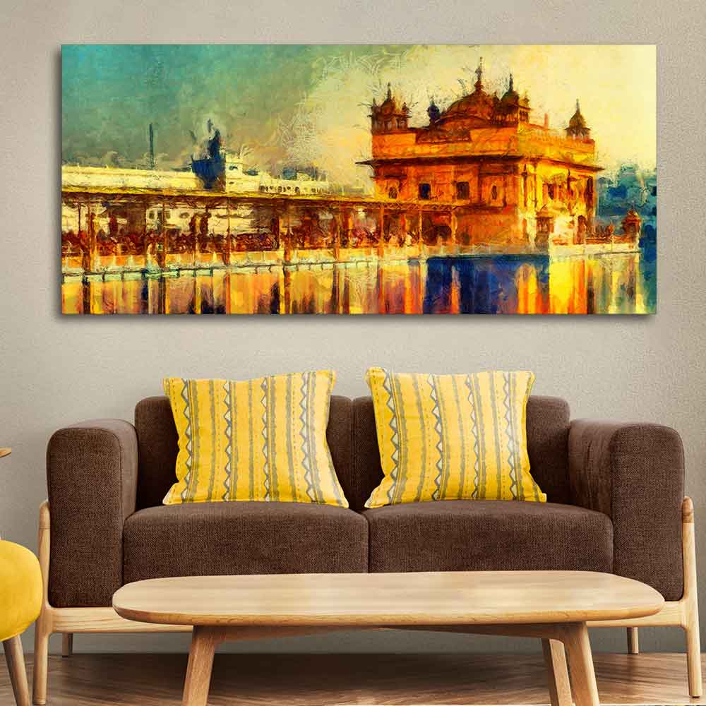 A Classic Canvas Wall Painting of Golden Temple - Image 2