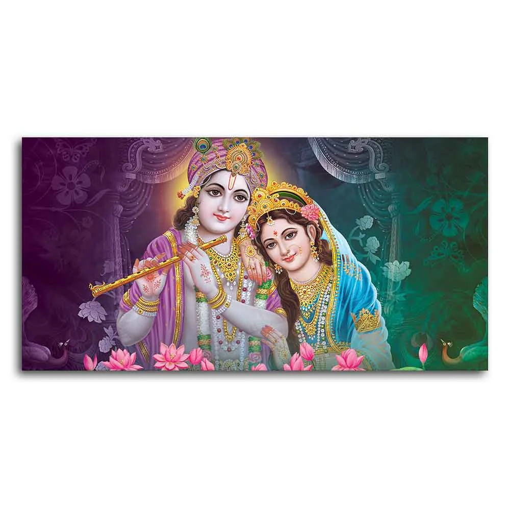 Colorful Wall Painting of Lord Radha Krishna - Image 5