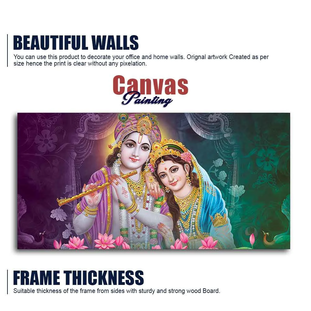 Colorful Wall Painting of Lord Radha Krishna - Image 6
