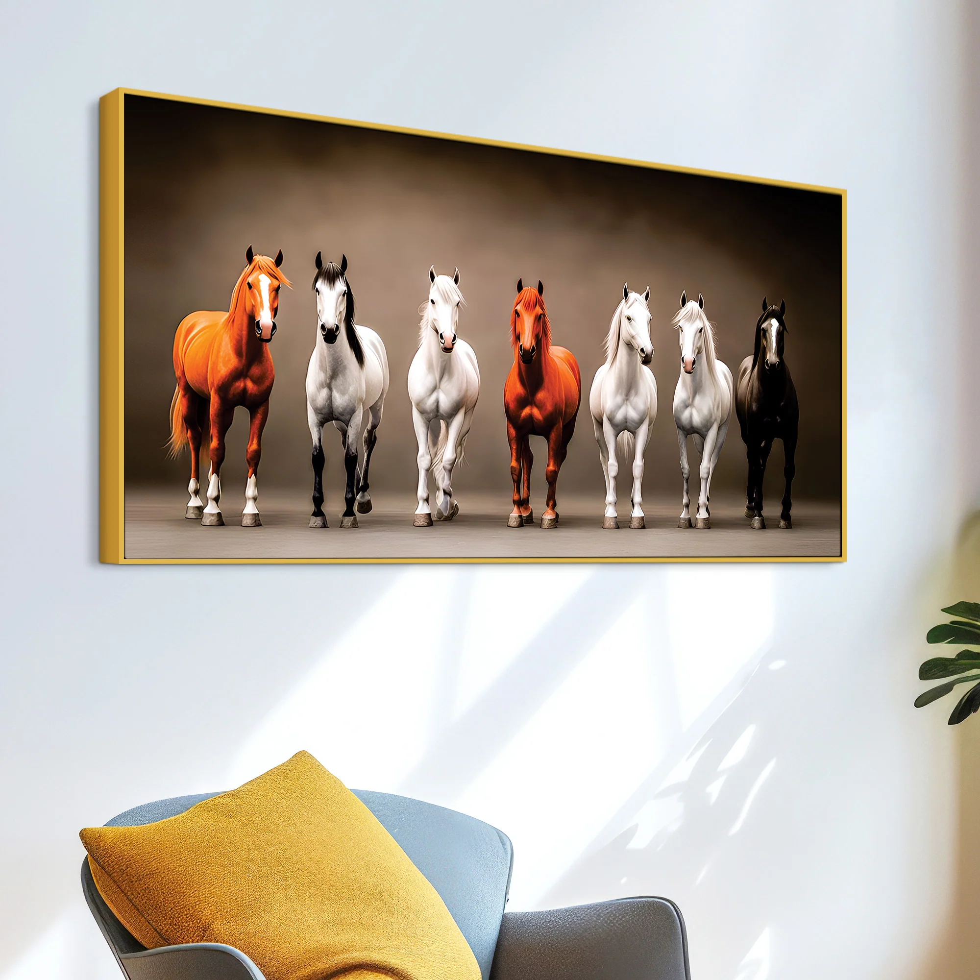 A Group of Diverse Horses Canvas Wall Painting - Image 4