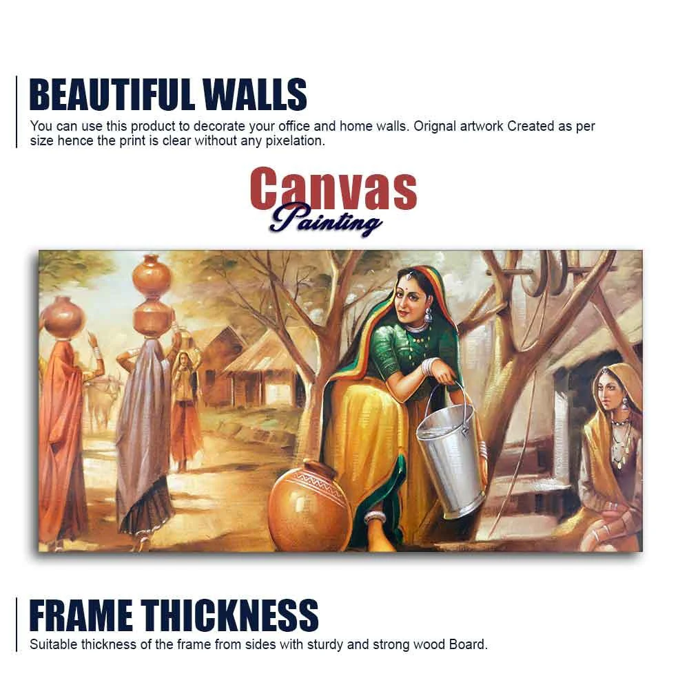 Rajasthani art Water Filling Women Wall Painting - Image 6