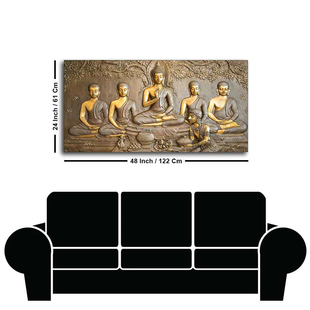 A Premium Golden Buddha Spiritual Canvas Wall Painting - Image 7