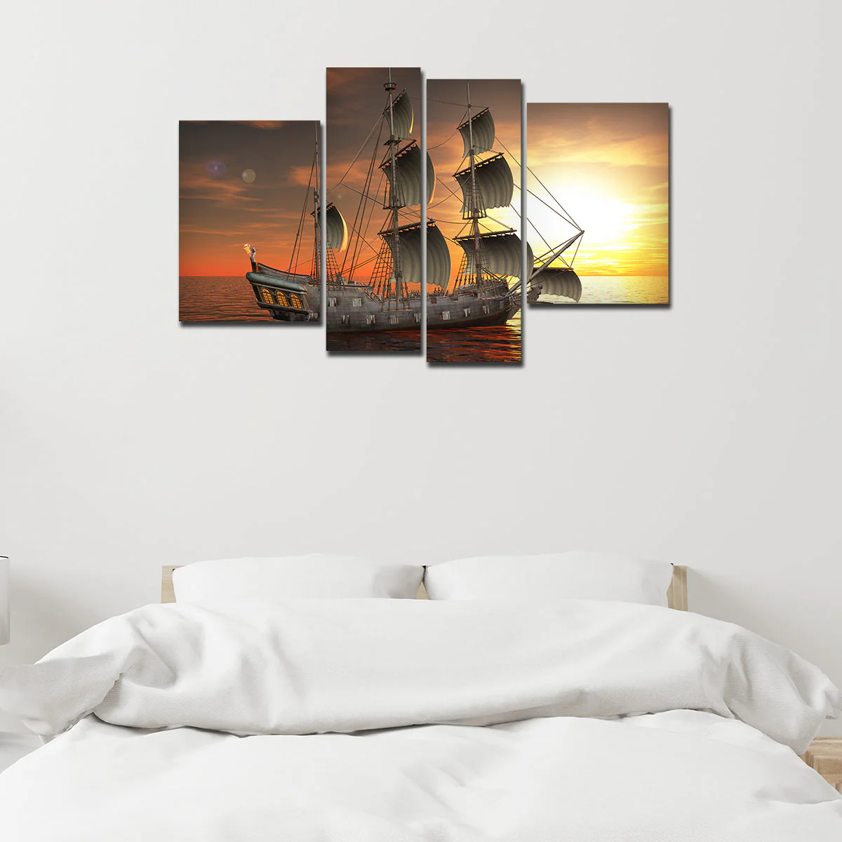 A Sailing Boat Premium Canvas Bedroom Wall Painting - Image 3