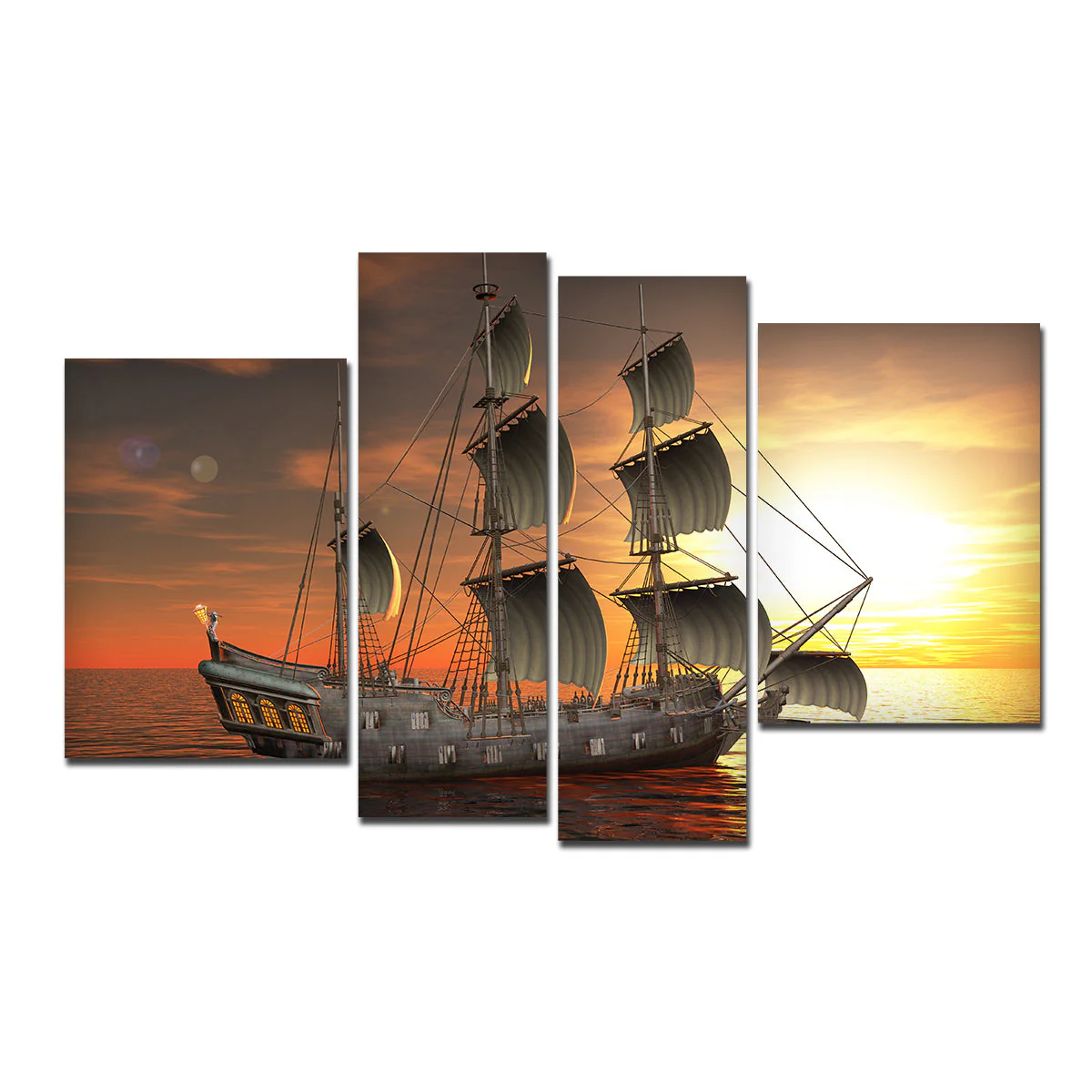 A Sailing Boat Premium Canvas Bedroom Wall Painting - Image 4