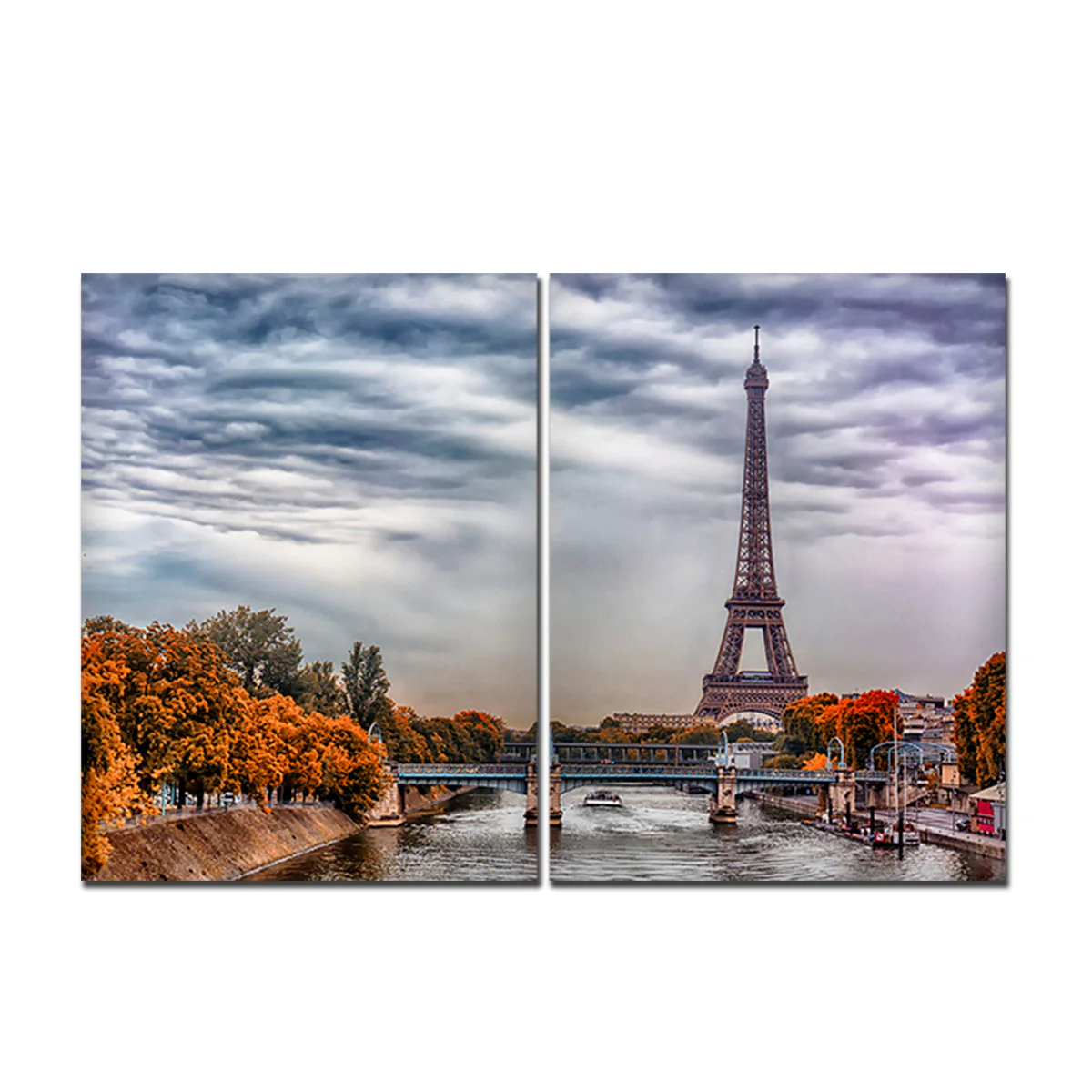 A View of Eiffel Tower and Seine River Bedroom Wall Painting - Image 4