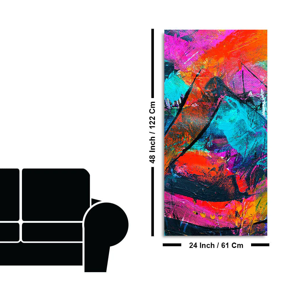 Abstract Acrylic Colorful Beautiful Textured Design Premium Canvas Wall Painting - Image 7
