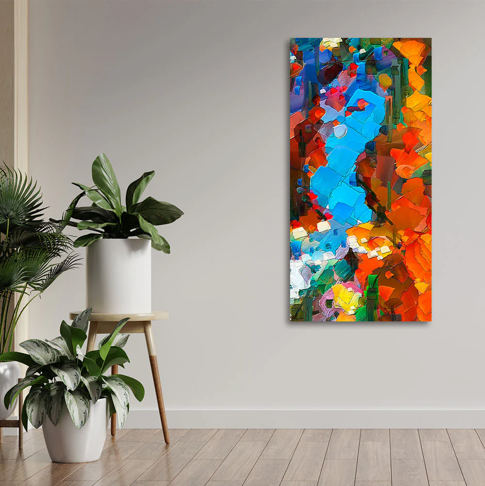 Abstract Acrylic Colorful Textured Canvas Wall Painting - Image 2
