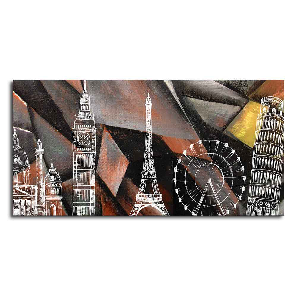 Abstract Art Famous Architectures Canvas Wall Painting - Image 5