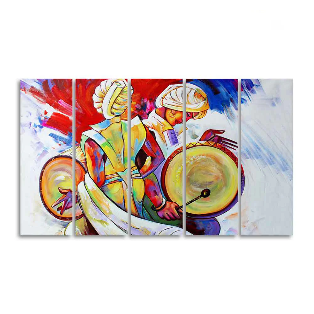 Abstract Art Folk Dance Wall Painting of Five Pieces - Image 4