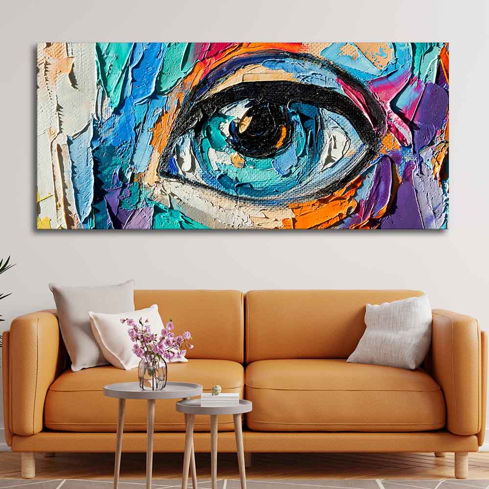 Abstract Art Girl's Eye Canvas Wall Painting - Image 3