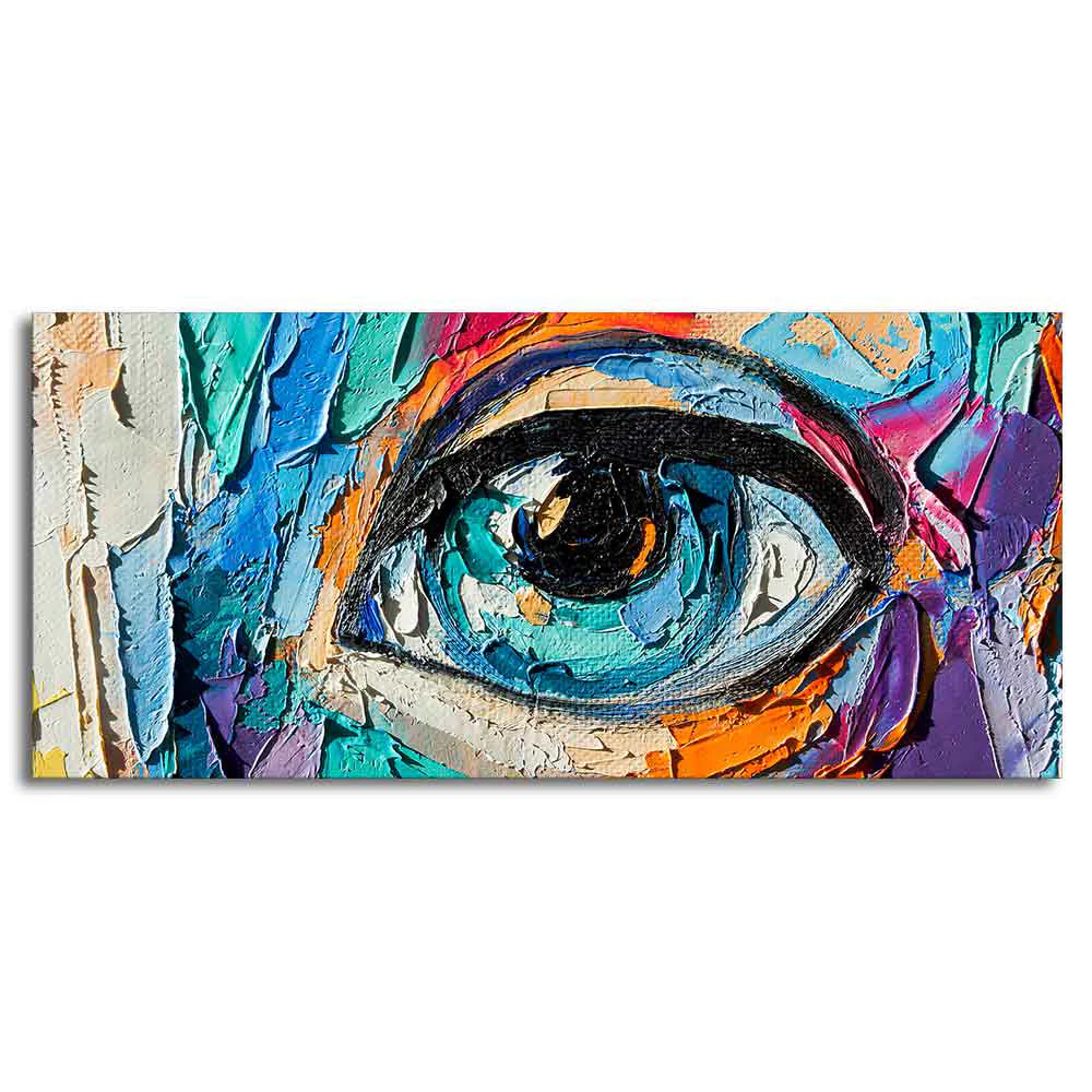 Abstract Art Girl's Eye Canvas Wall Painting - Image 5