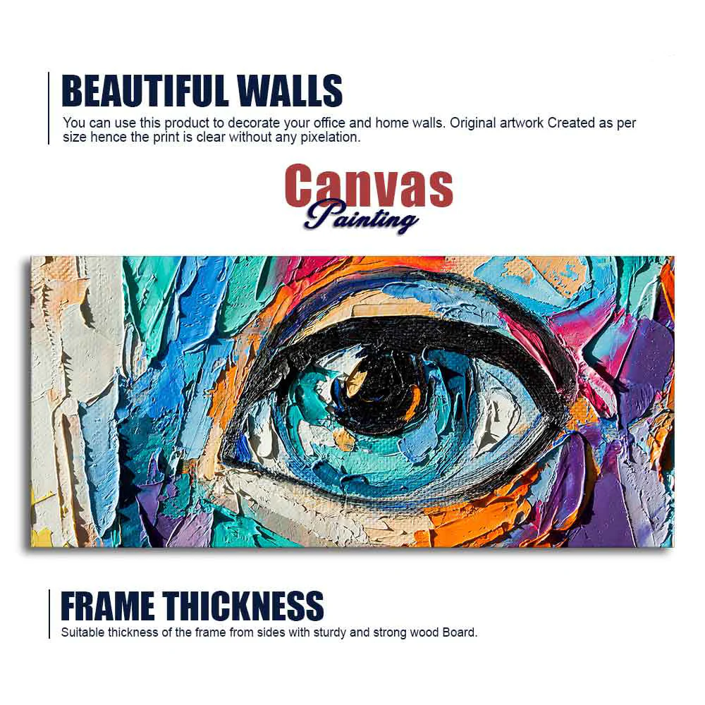Abstract Art Girl's Eye Canvas Wall Painting - Image 6