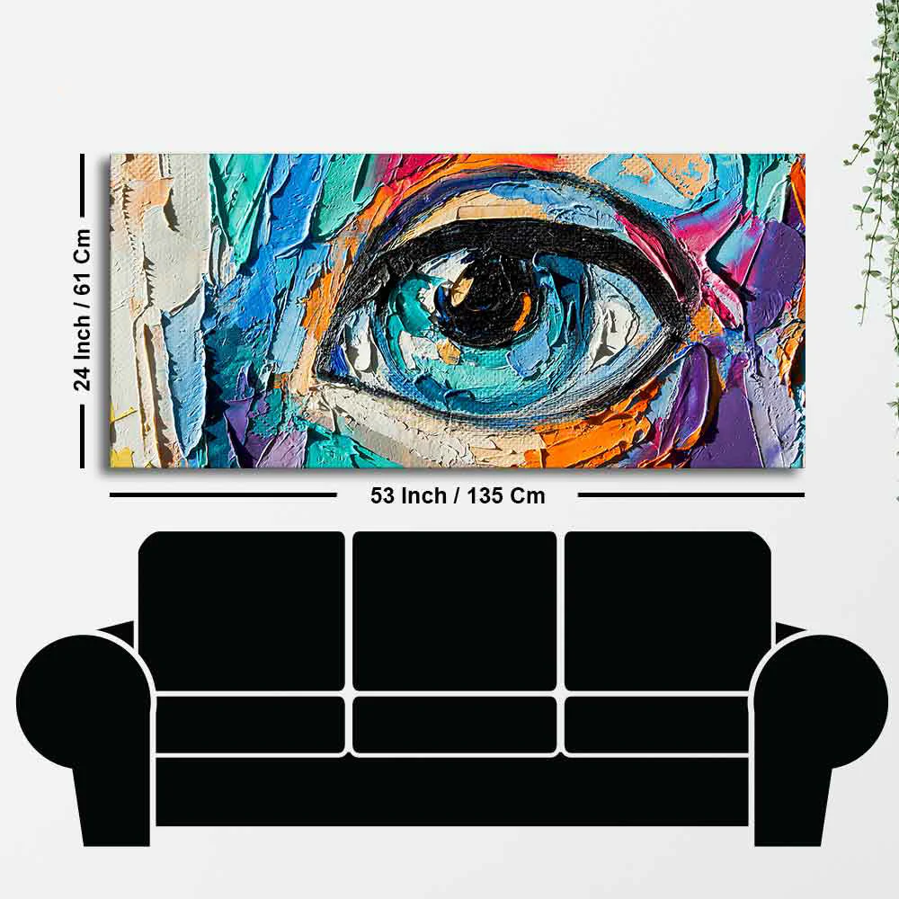 Abstract Art Girl's Eye Canvas Wall Painting - Image 7