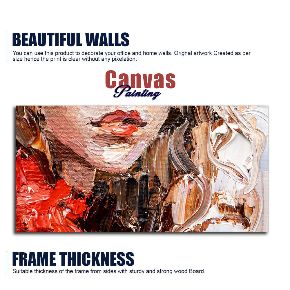 Abstract art of Beautiful Girl Face Canvas Wall Painting - Image 6