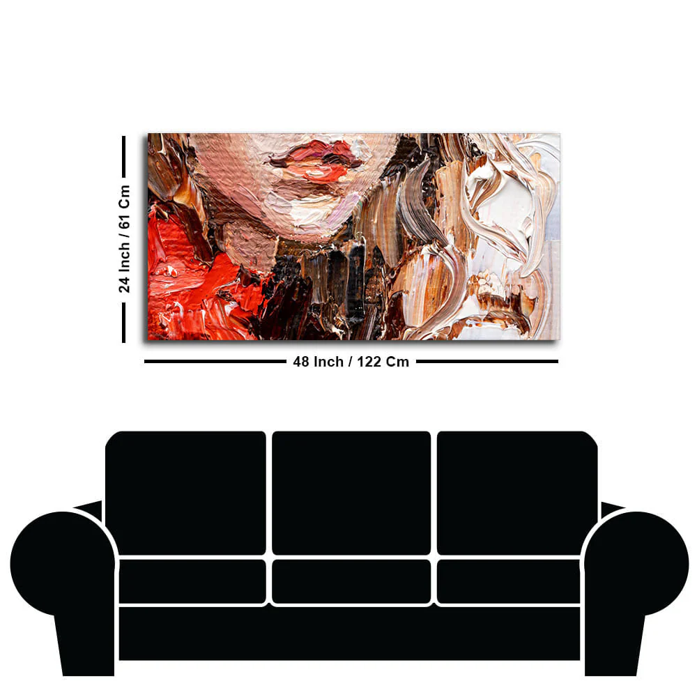 Abstract art of Beautiful Girl Face Canvas Wall Painting - Image 7