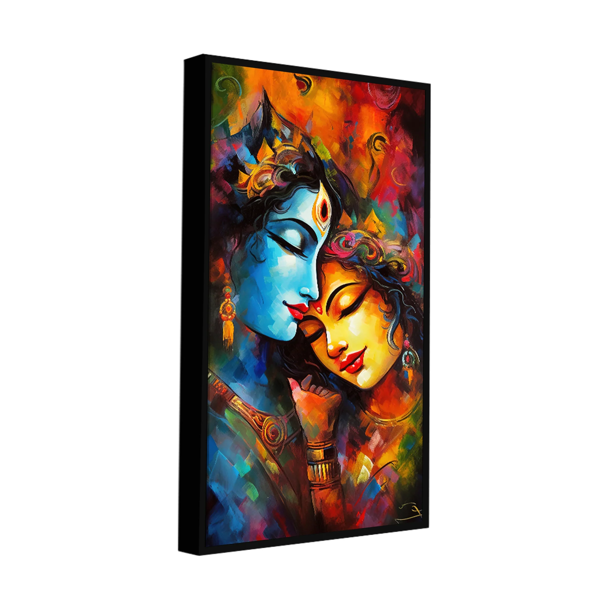 Abstract Art of Radha Krishna Canvas Wall Painting - Image 6