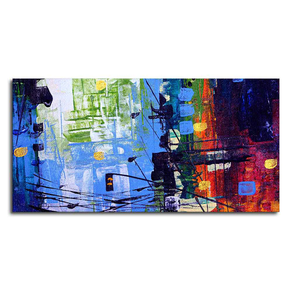 Abstract Art Premium Canvas Wall Painting of Cityscape - Image 4