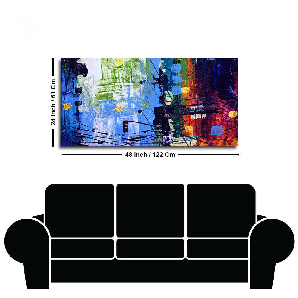 Abstract Art Premium Canvas Wall Painting of Cityscape - Image 7