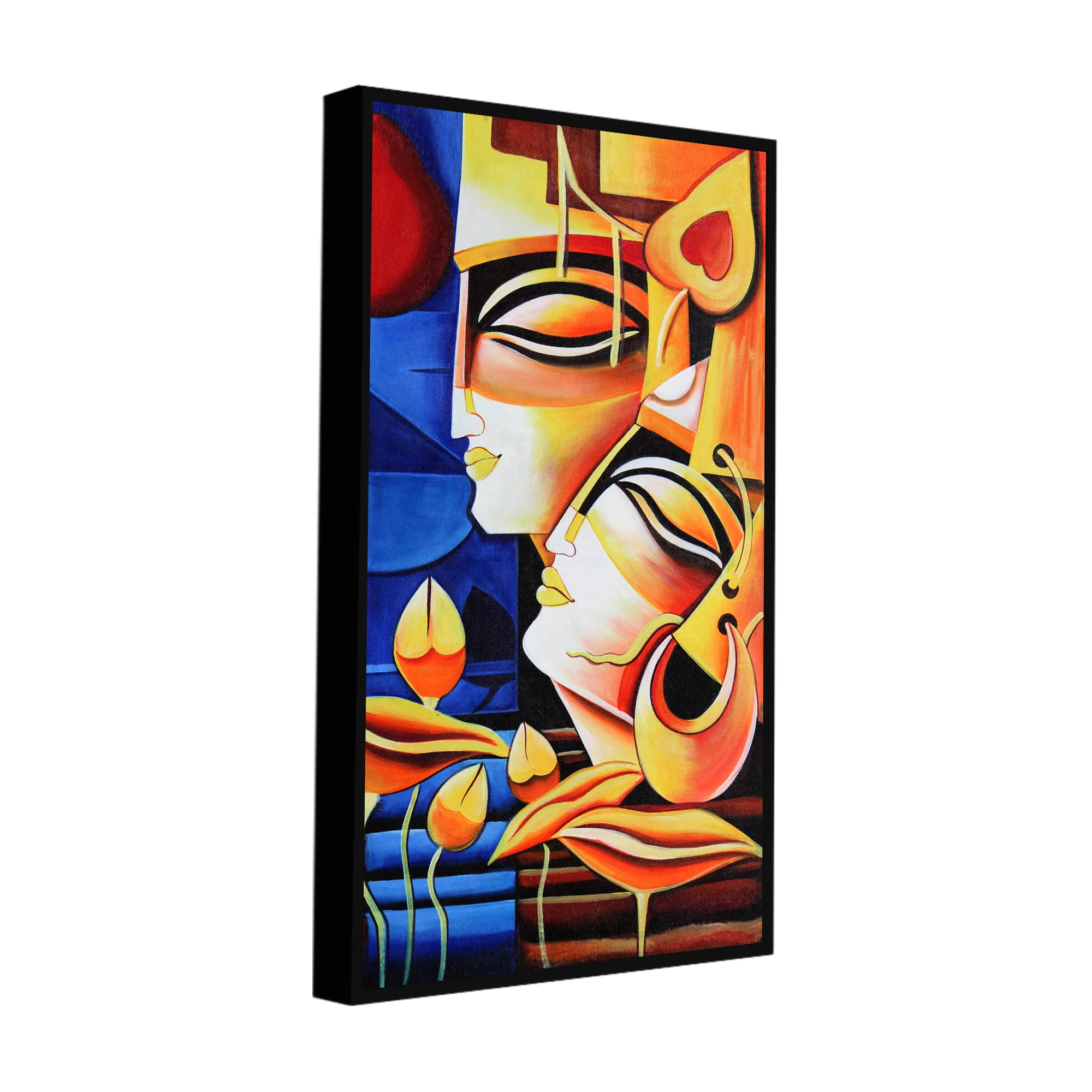 Abstract Art Radha Krishna Canvas Wall Painting - Image 7