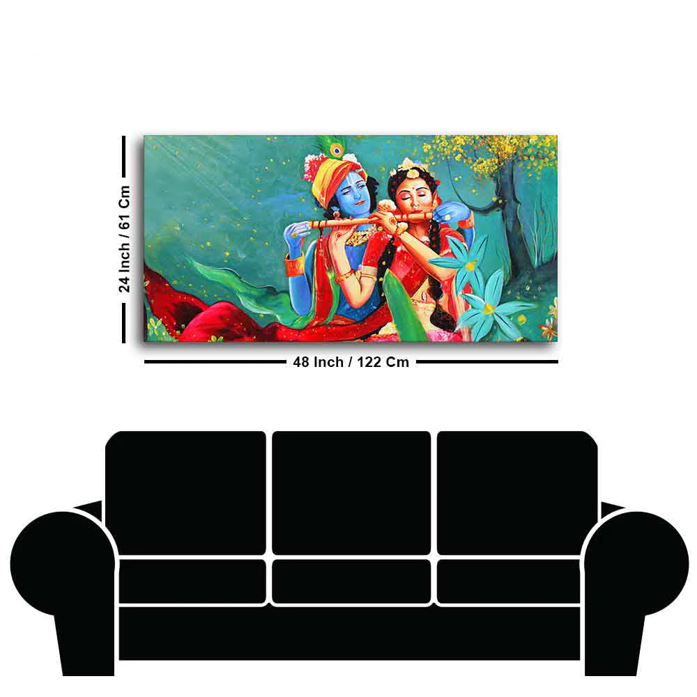 Abstract Art Radha Krishna Wall Painting - Image 7