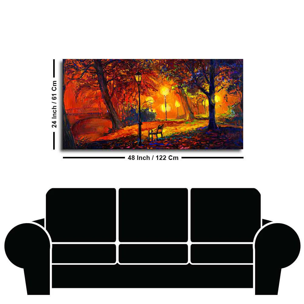 Abstract Art scenery of Park Wall Painting - Image 7