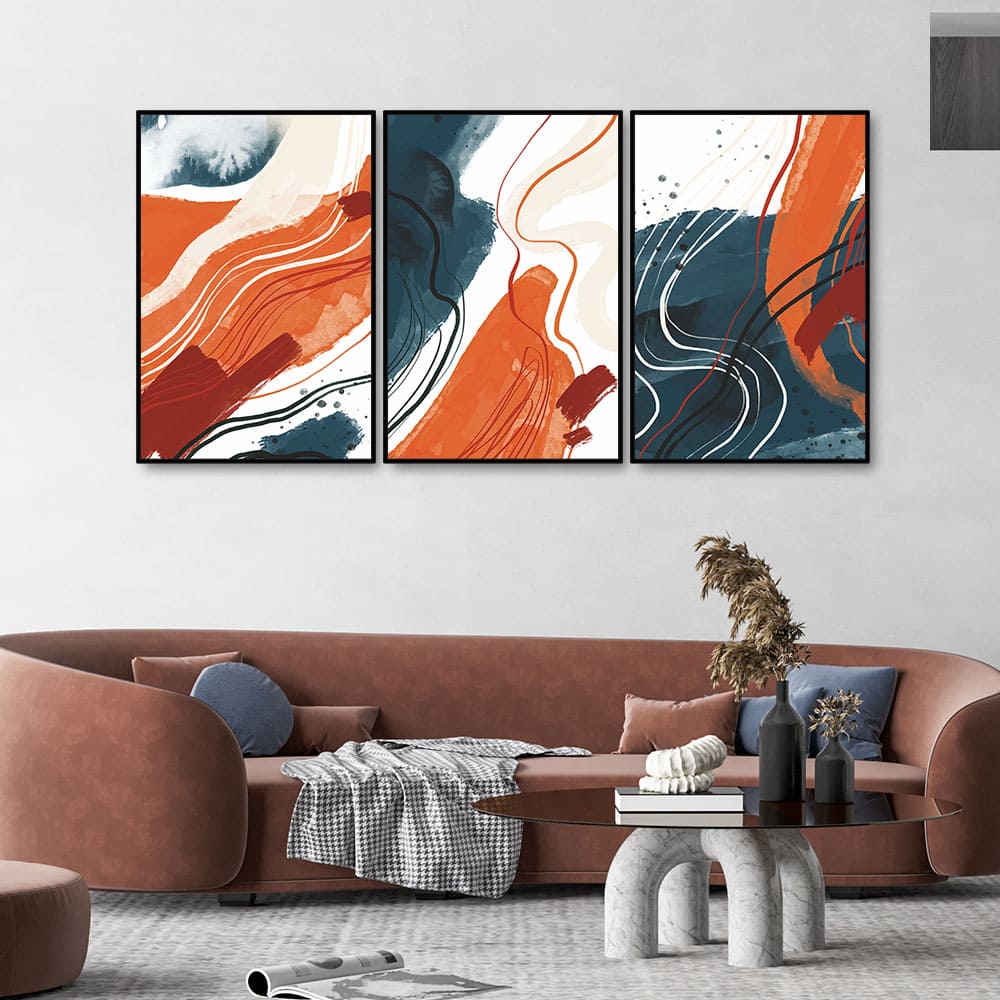 Abstract Art Texture Floating Canvas Wall Painting Set of Three - Image 3