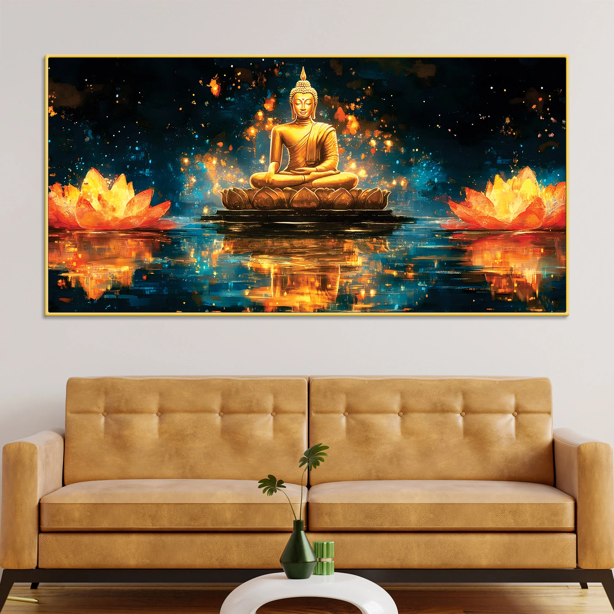 Abstract Buddha Wall Painting – Meditation Room Decor