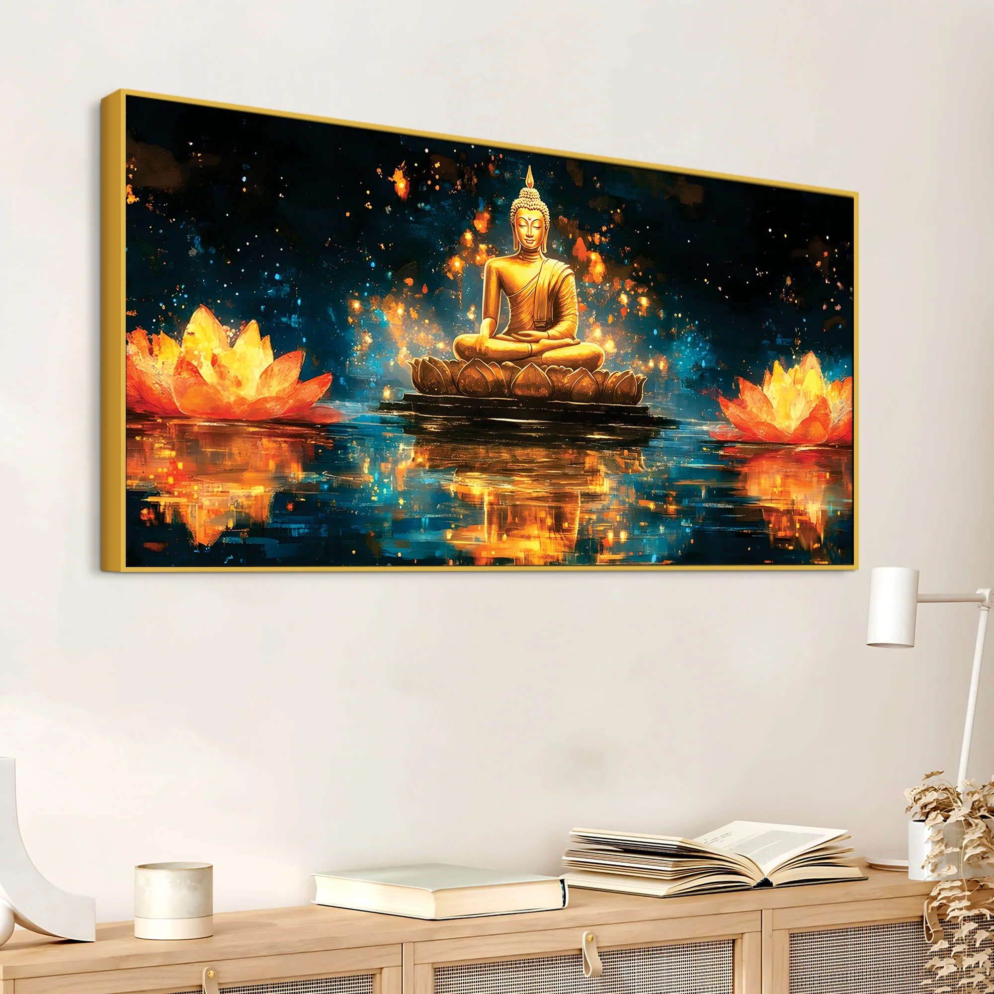 Abstract Buddha Wall Painting – Meditation Room Decor - Image 5