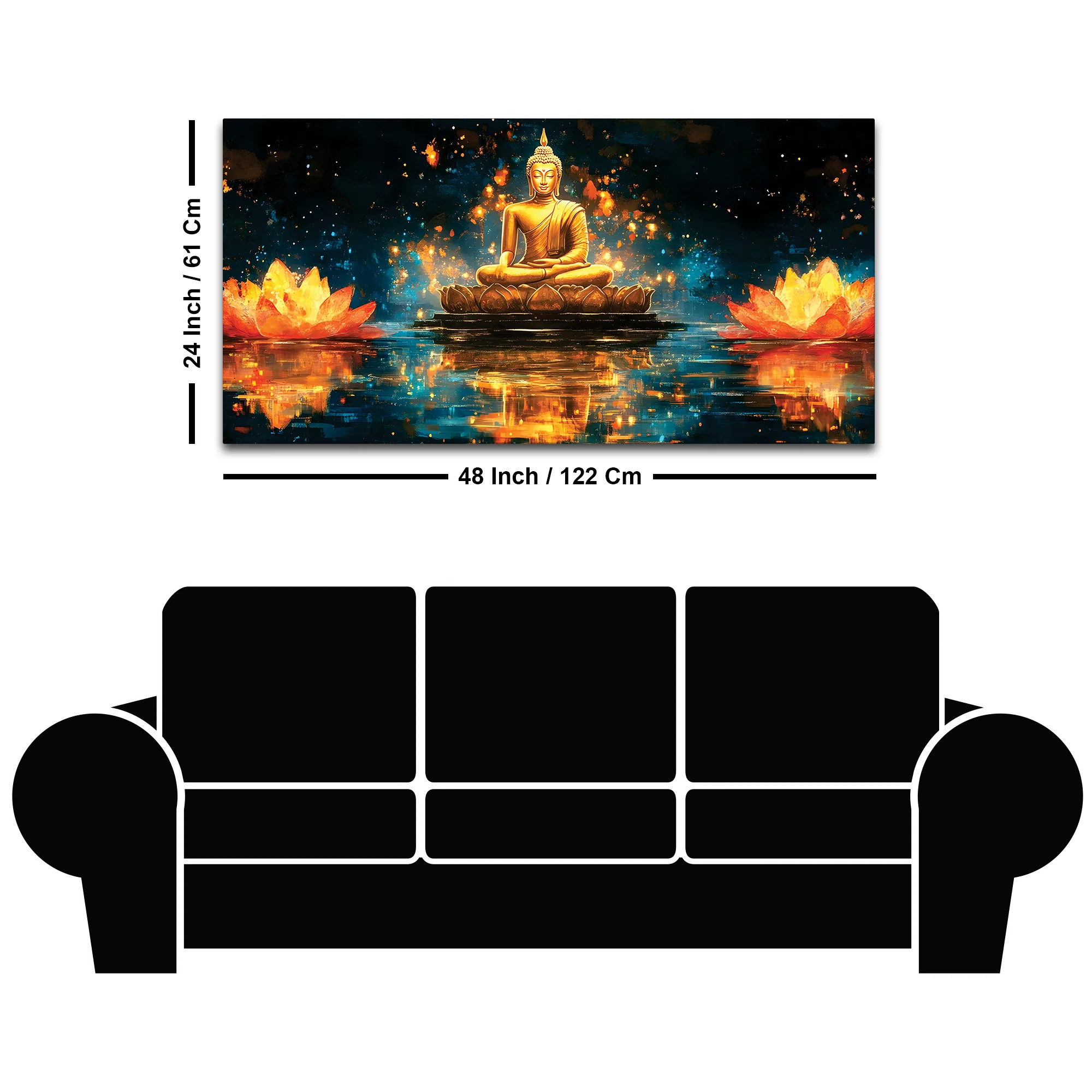 Abstract Buddha Wall Painting – Meditation Room Decor - Image 8