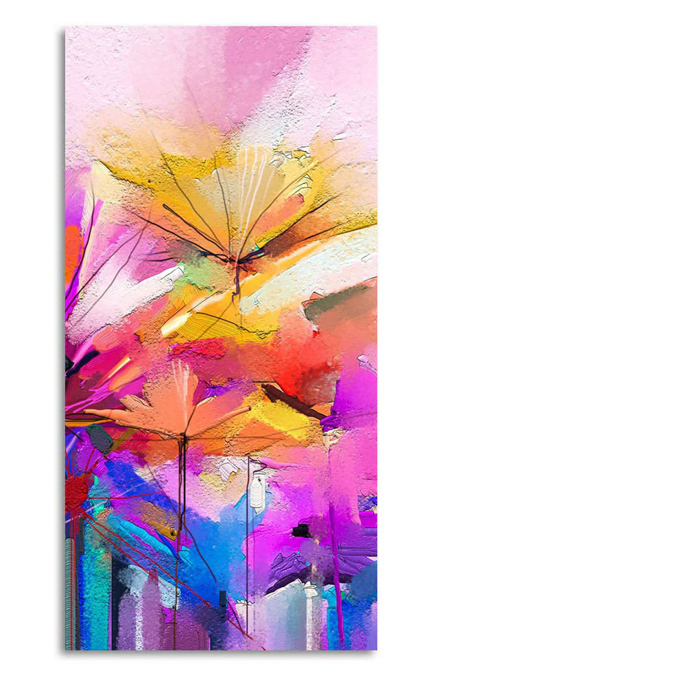 Abstract Colorful Acrylic Painting of Beautiful Flowers - Image 4
