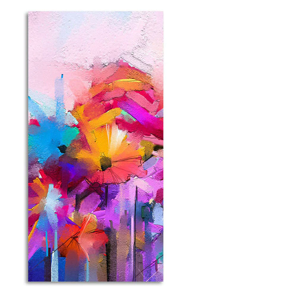 Abstract Colorful Acrylic Painting of Flowers - Image 4