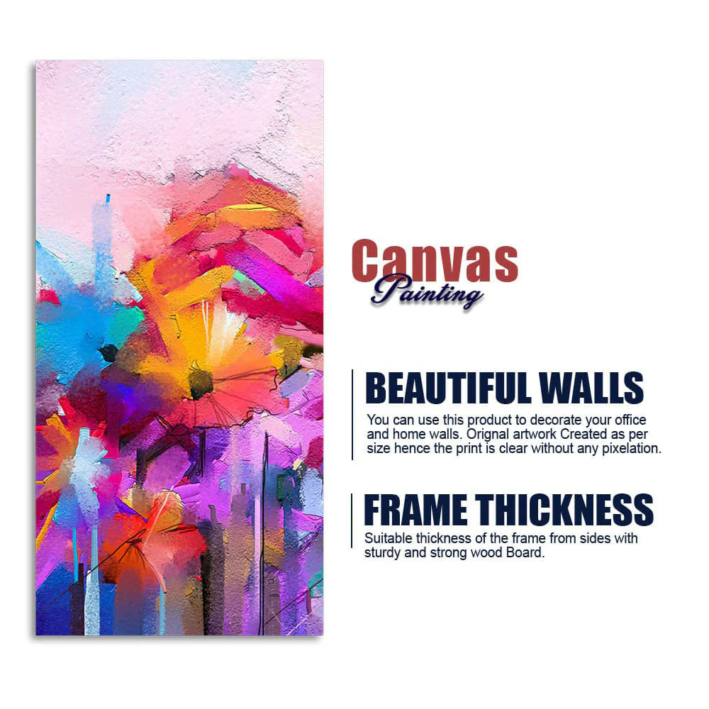 Abstract Colorful Acrylic Painting of Flowers - Image 6